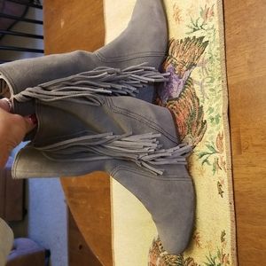 Colin Stuart gray leather suede boots